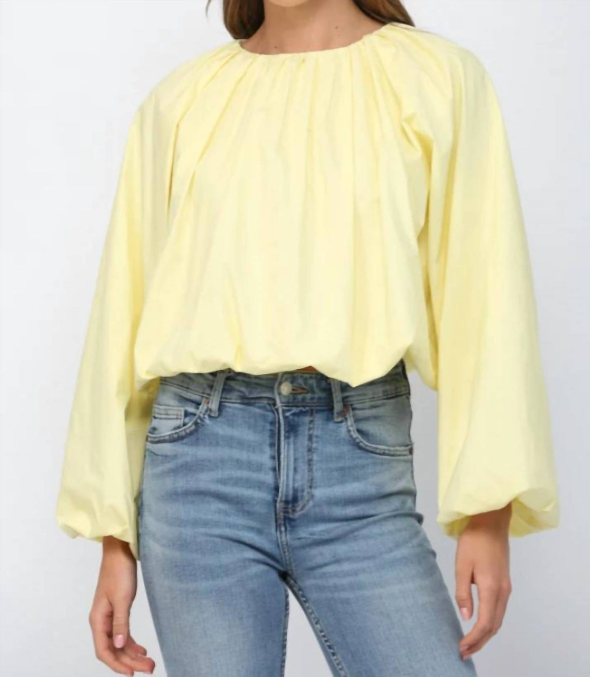 Fate - Long Sleeves Gathered Blouse