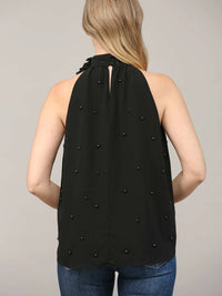 Fate - Pearl Embellished Halter Top