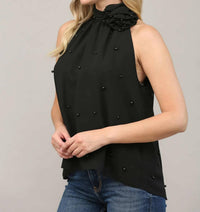 Fate - Pearl Embellished Halter Top