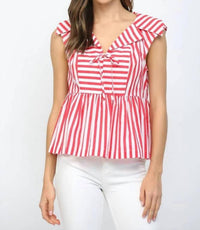 Fate - Peplum Striped Top