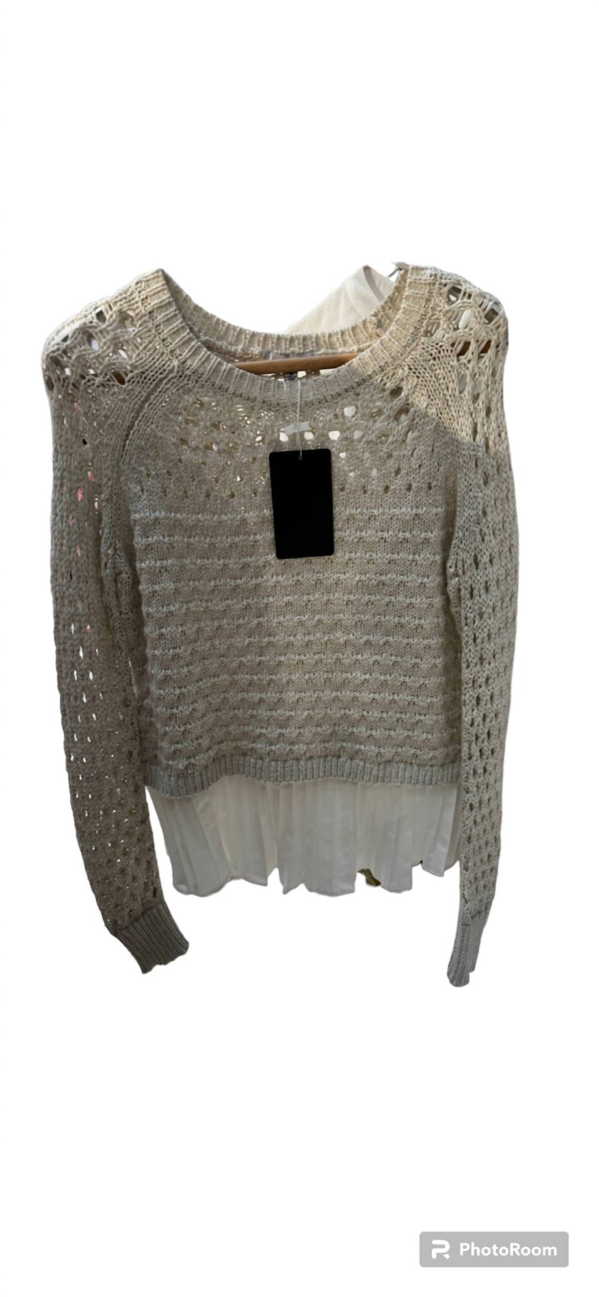 Fate - Pleated Open Knit Sweater