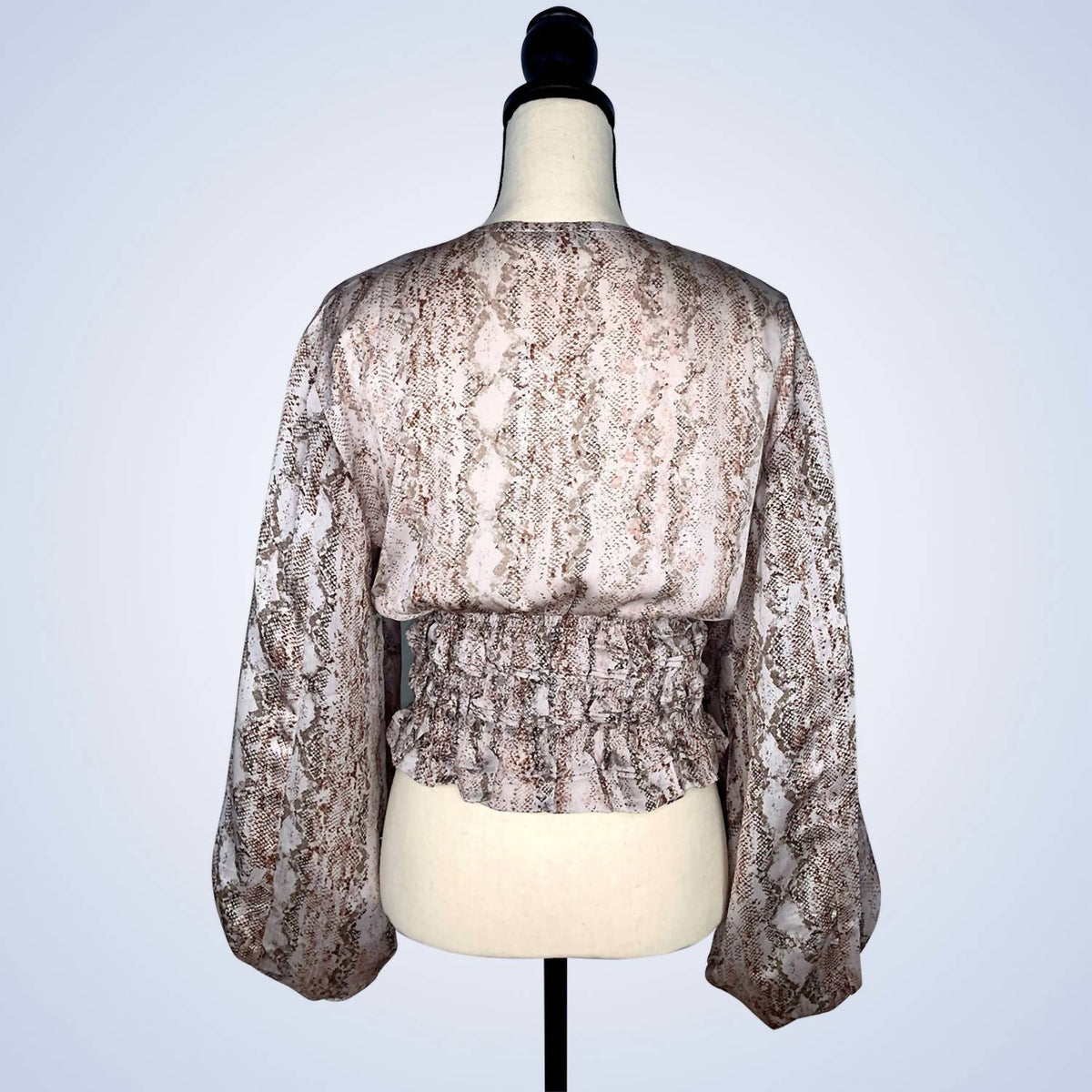 Fate - Python Print Waist Smocked Top