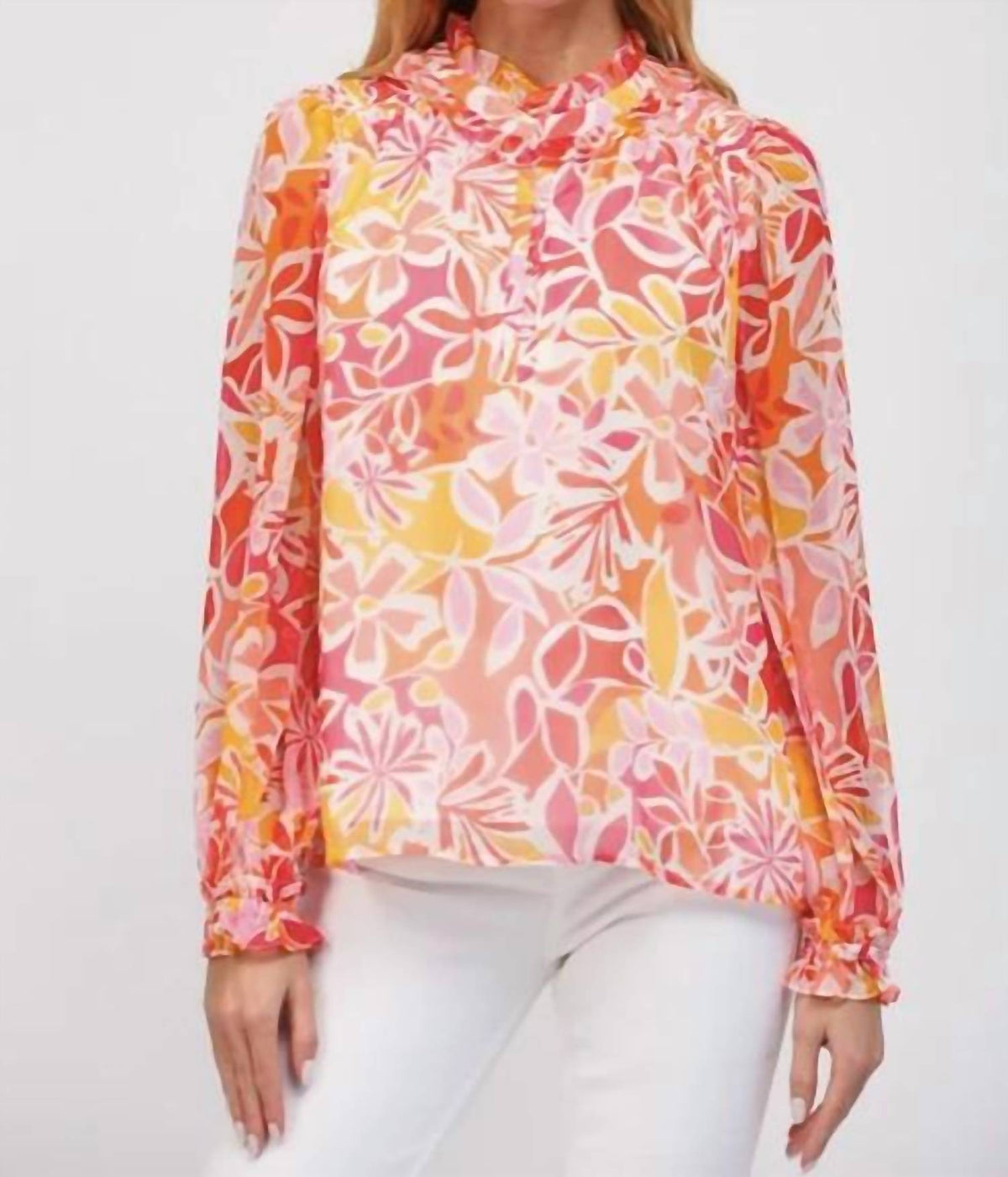 Fate - Ruffle Neck Soft Bloom Blouse