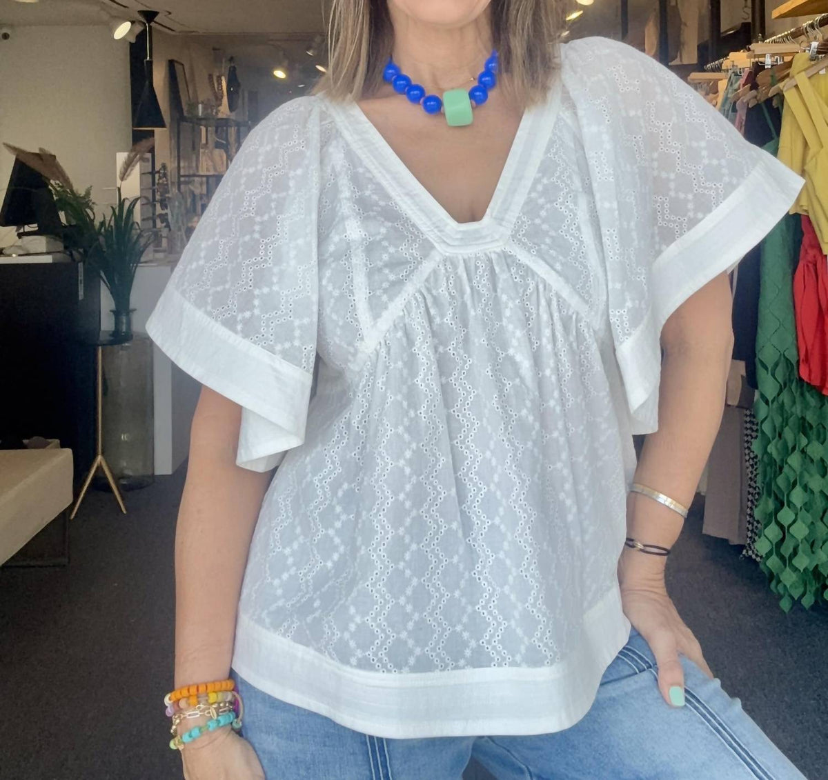 Fate - Stitch Eyelet Top