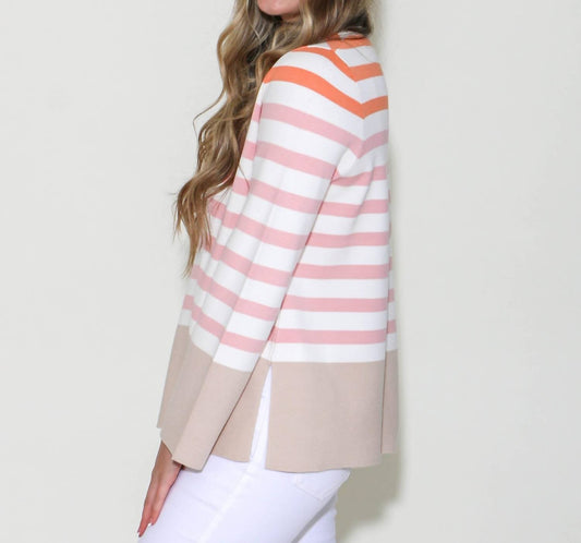 Fate - Stripe Mock Neck Tunic Sweater - clothing - cowl - shirts