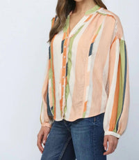 Fate - Striped Boxy Button Down Top