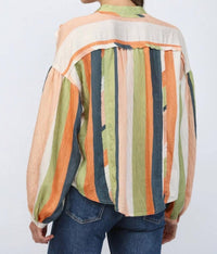 Fate - Striped Boxy Button Down Top