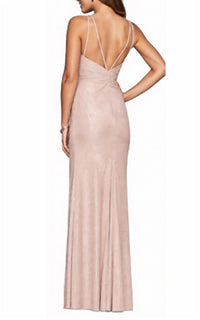 Faviana - Jersey Deep V-Neck Dress