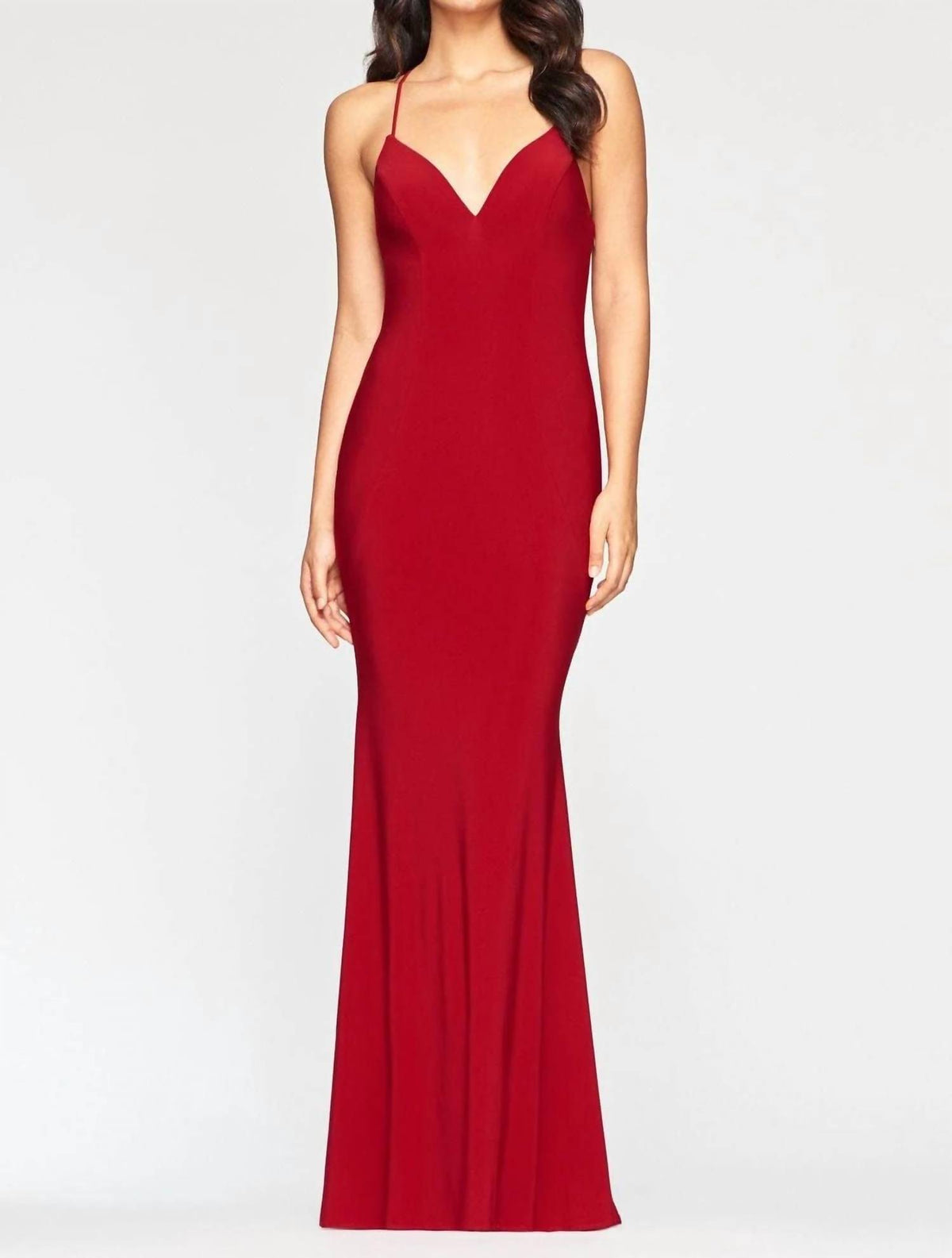 Faviana - Jersey V-Neck Empire Dress