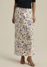 Favorite Daughter - The Favorite Satin Maxi Skirt - beige - clothing - floral