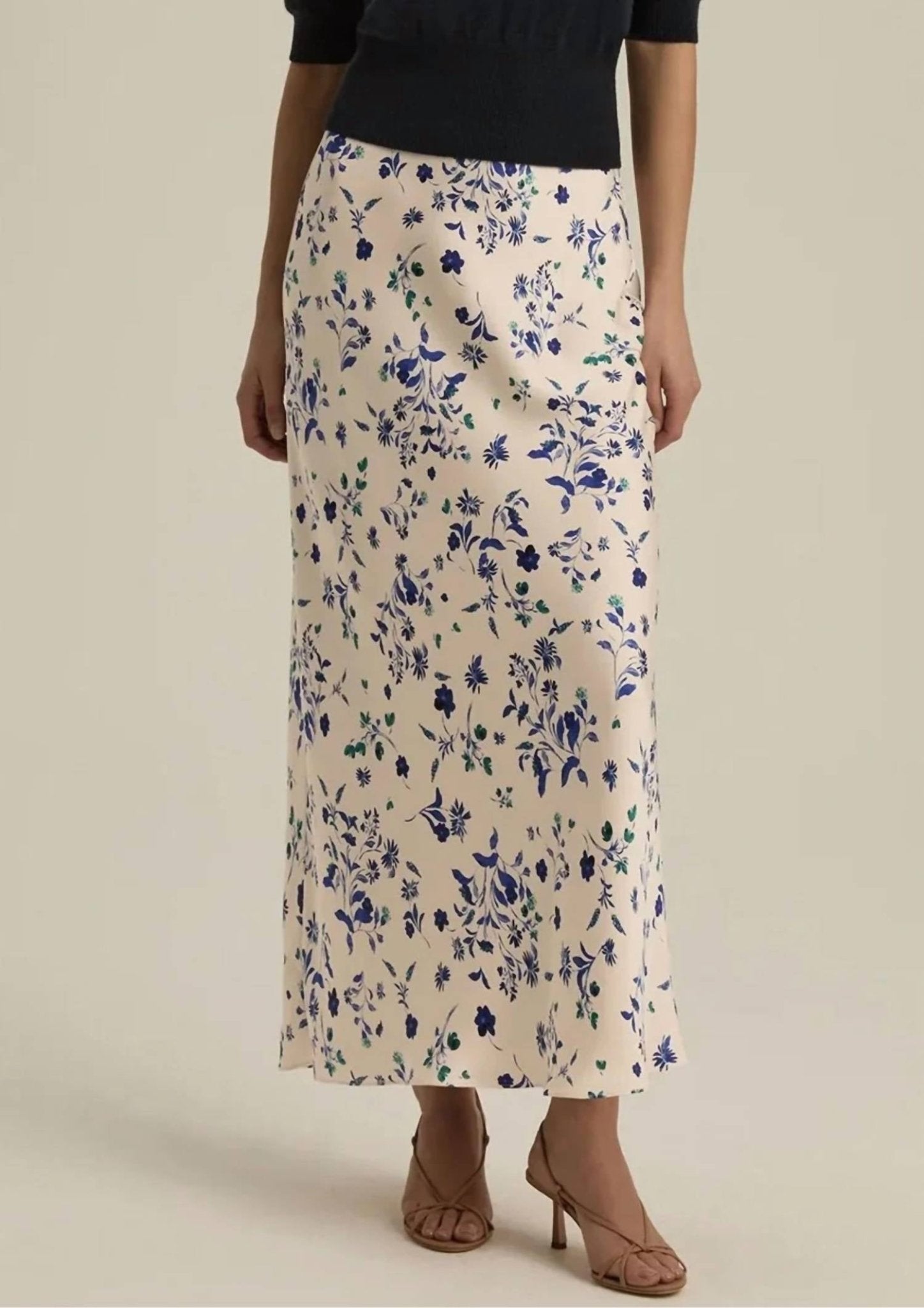 Favorite Daughter - The Favorite Satin Maxi Skirt - beige - clothing - floral