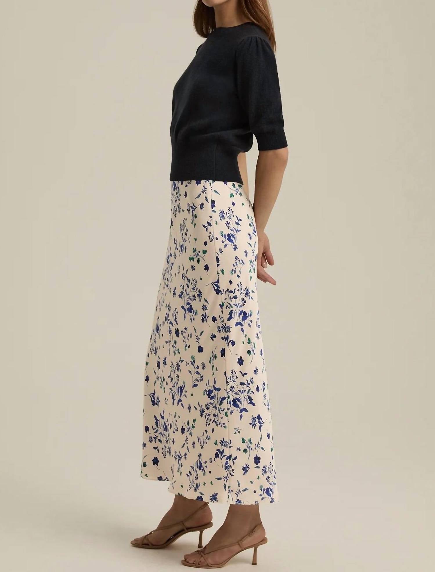 Favorite Daughter - The Favorite Satin Maxi Skirt - beige - clothing - floral