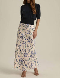 Favorite Daughter - The Favorite Satin Maxi Skirt - beige - clothing - floral