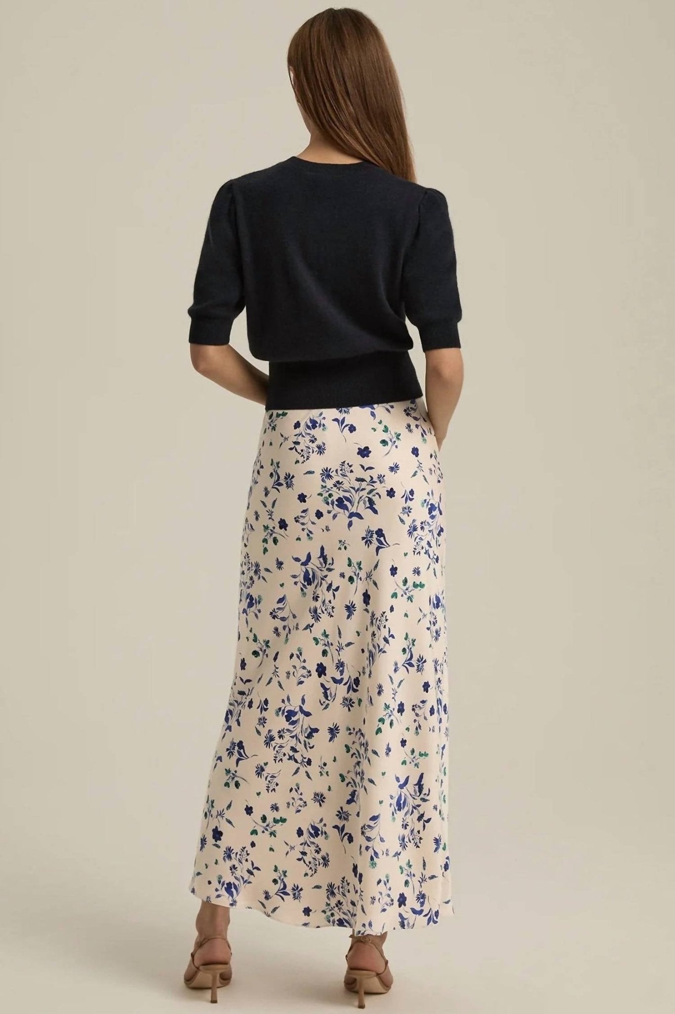 Favorite Daughter - The Favorite Satin Maxi Skirt - beige - clothing - floral