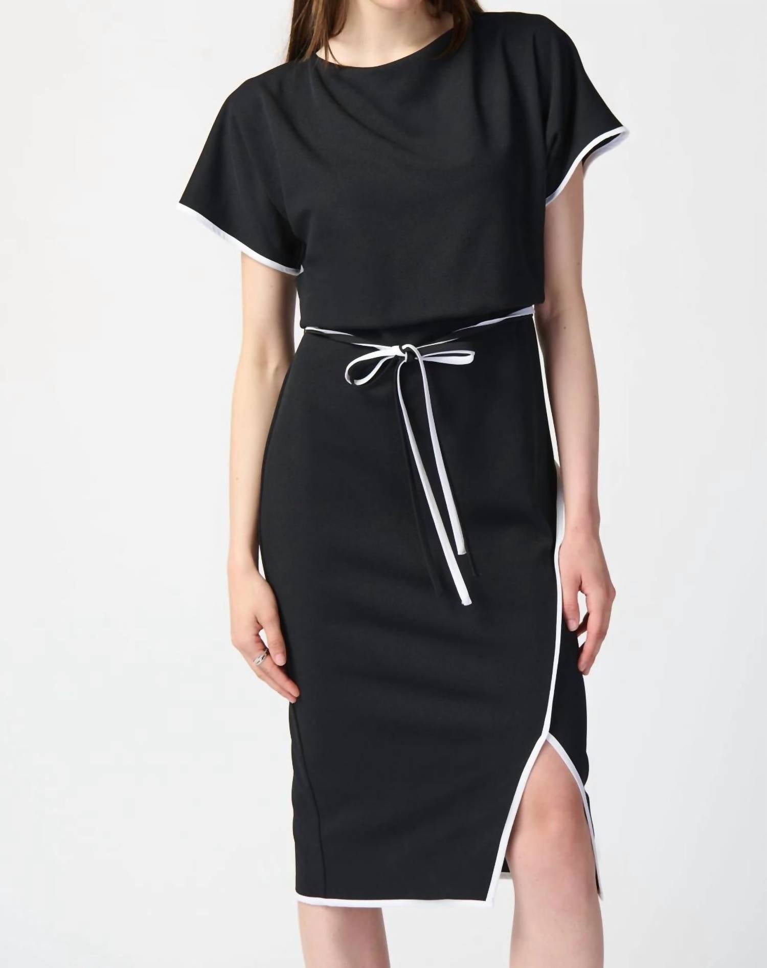 Joseph Ribkoff - Scuba Crepe Short Sleeves Sheath Dress