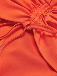 LILIT PUFF-FRONT DRAPED MINI DRESS