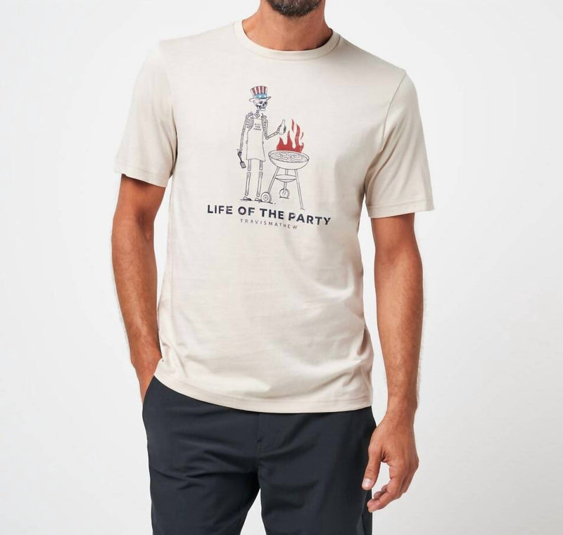 TravisMathew Grill And Thrill Short Sleeve Tee in italian sand - men's t-shirt