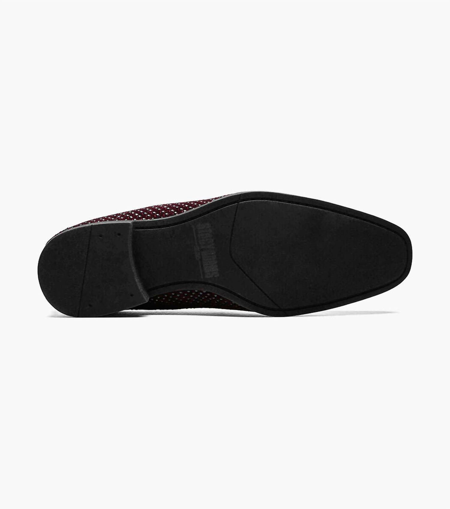 STACY ADAMS Men's Swagger Studded Slip Ons in burgundy - men's loafer - view 6