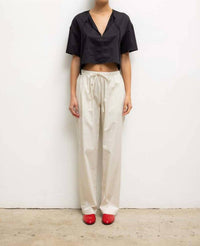Leset - Yoko Short Sleeve Tie Top