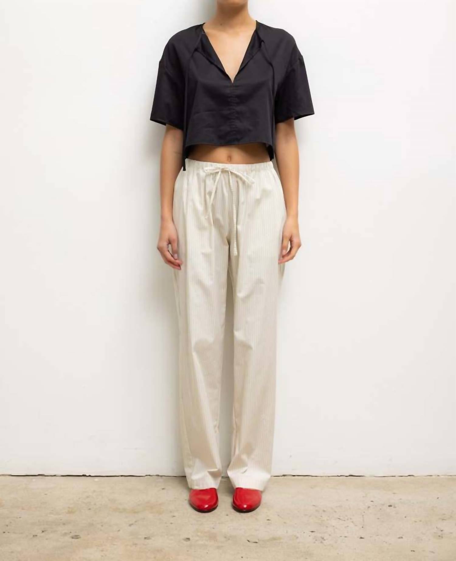 Leset - Yoko Short Sleeve Tie Top