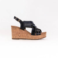Clarks Women's Sabina Sling Cork-wrapped Wedge in black black - women's sandal