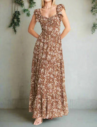 Jade By Jane - Ruffle Sleeve Tiered Maxi Dress