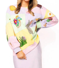 Queen Of Sparkles - Pastel Colorblock Easter Icon Sweatshirt