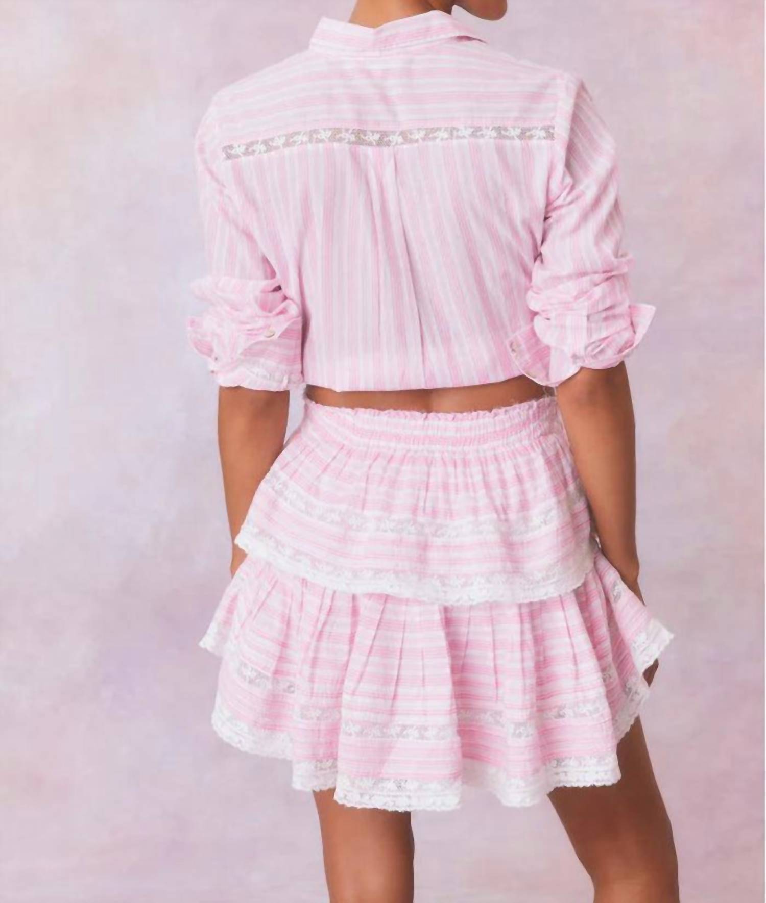 Loveshackfancy - Ruffle Stripe Cotton Mini Skirt