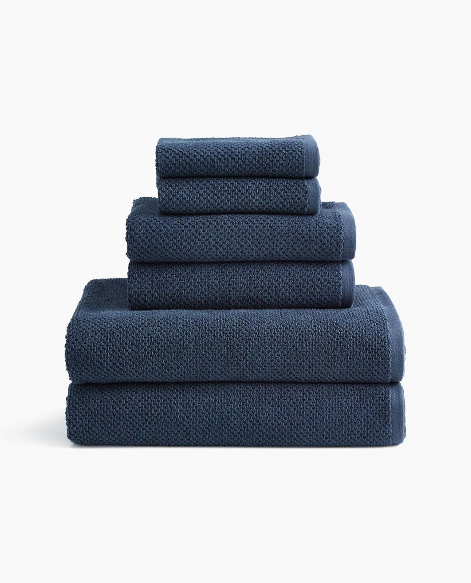 Under the Canopy Textured Organic Cotton 6-piece Bath Towel Set in navy - item