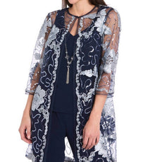 R&M Richards - Embroidered Three-piece Pant Set