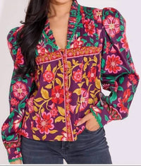 Alden Adair Oliver Top in medieval floral 1 - women's blouse