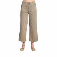 Apny - Women's Cropped Wide Leg Pant With Patch Pockets