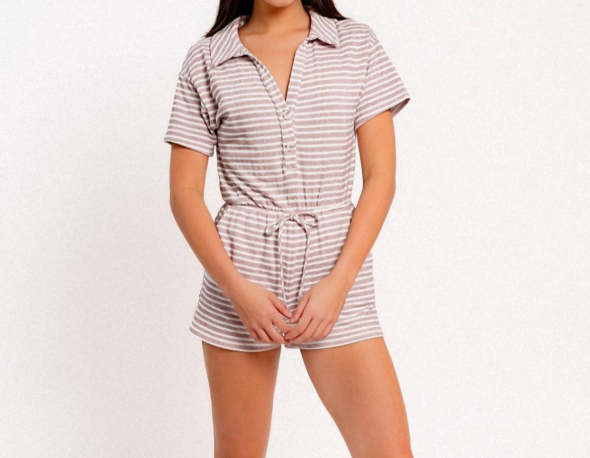 Le Lis - collared short sleeve romper
