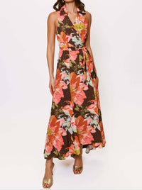 hutch Vela Maxi Dress in brown vintage floral - women's dress