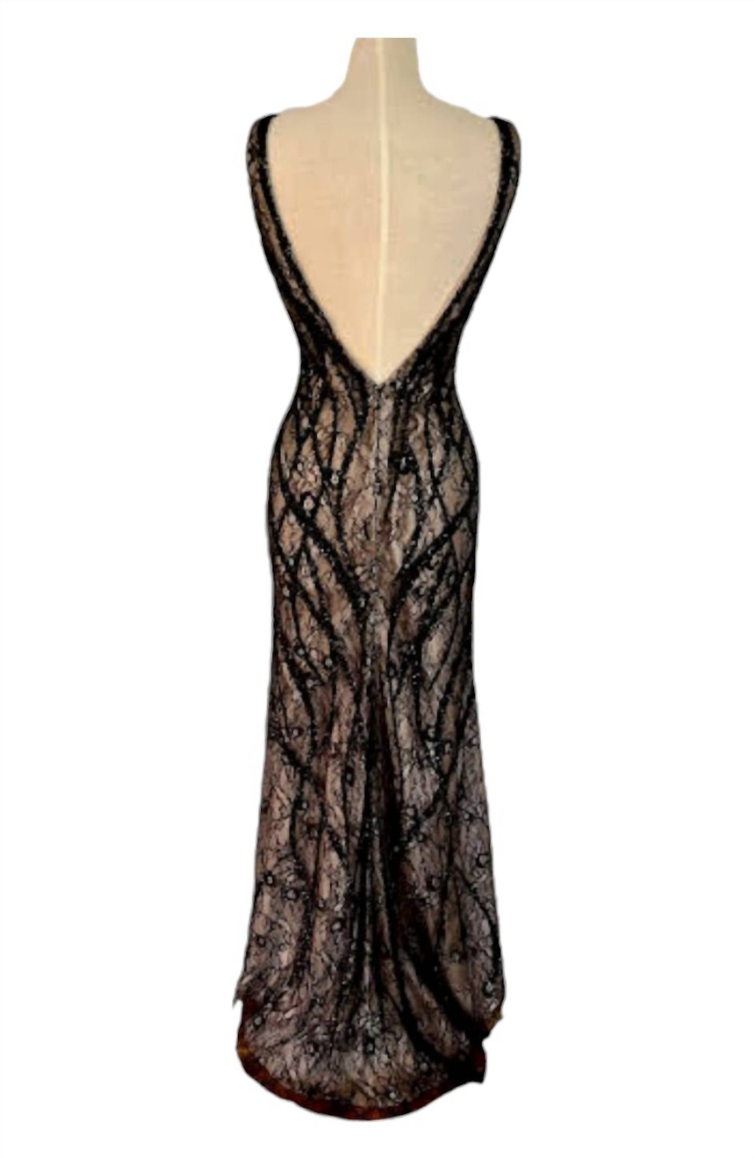 Alberto Makali - Side Draped Beaded Gown