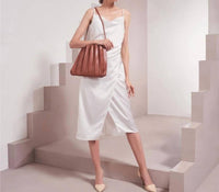Melie Bianco - Women's Carrie Pleated Vegan Leather Shoulder Bag