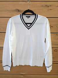 Pure Amici - Women's Perforated V-neck Sweater