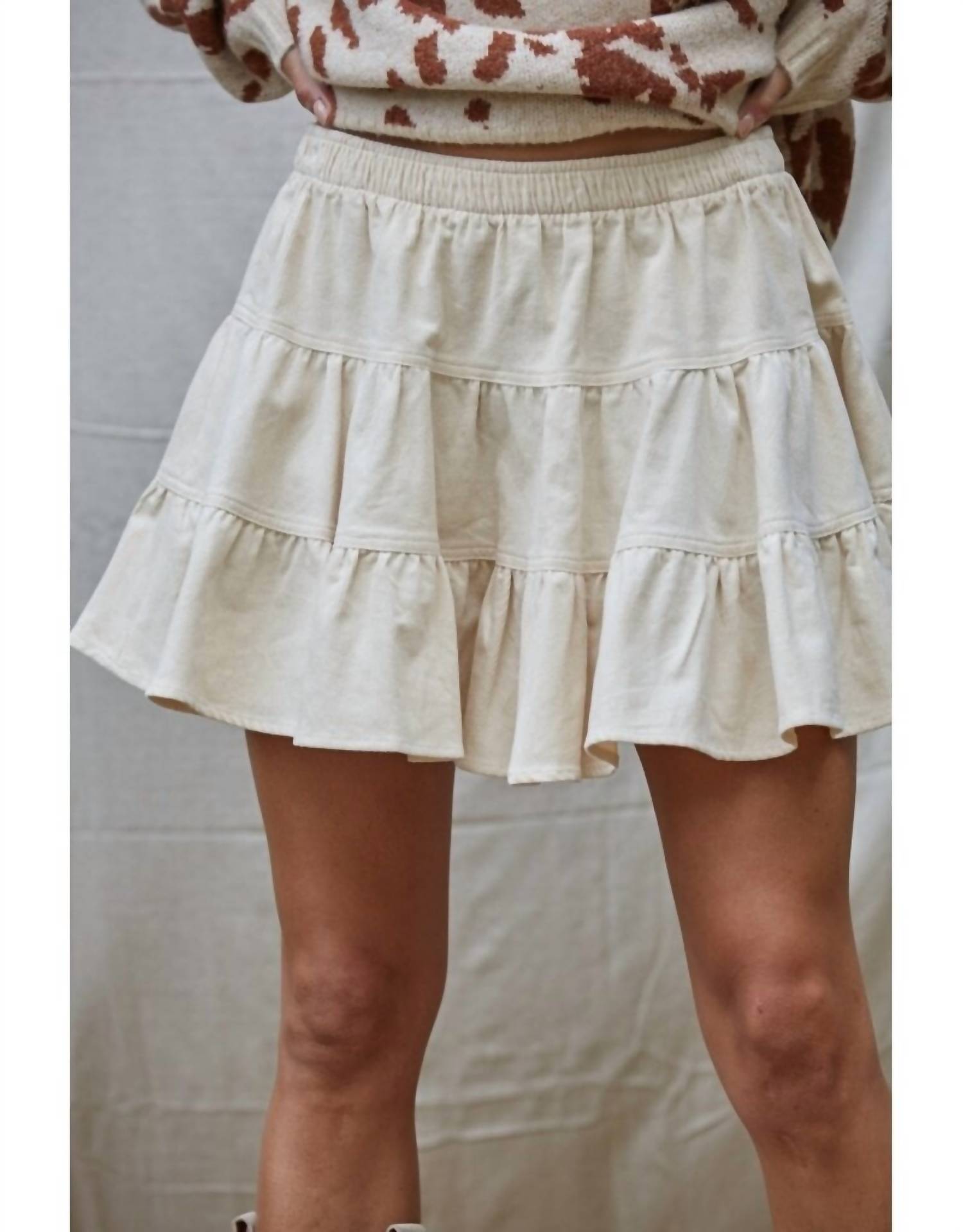 By Together - Tiered Corduroy Skirt