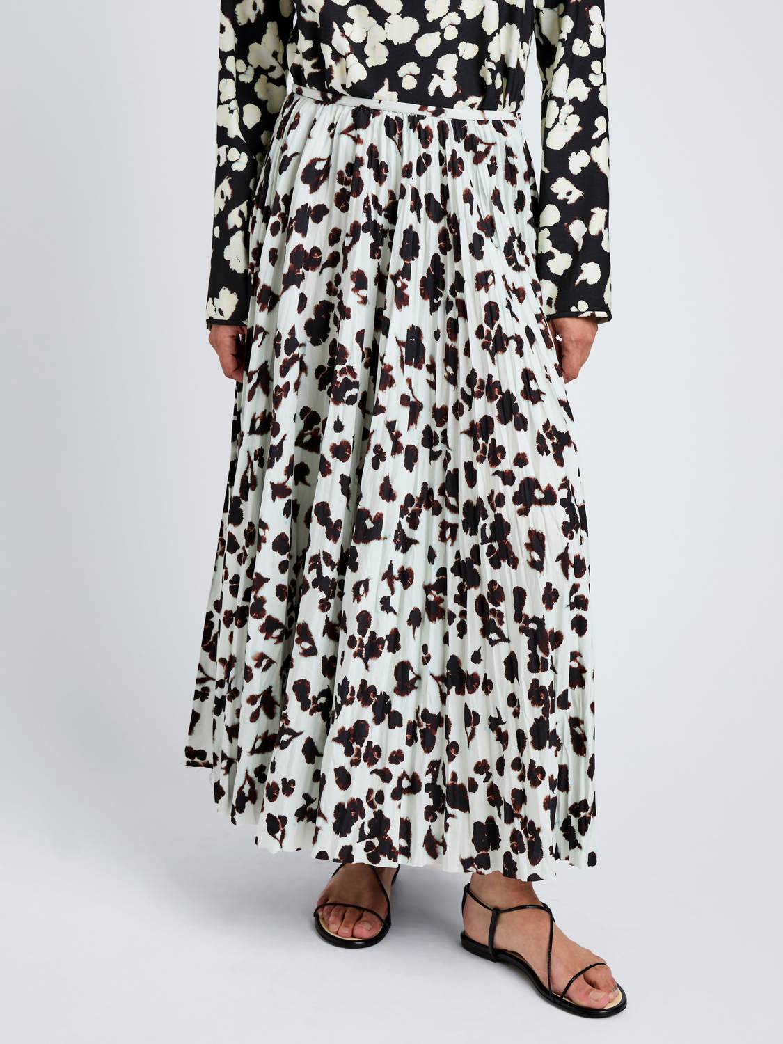 Proenza Schouler Runa Midi Skirt in acqua floral - women's skirt