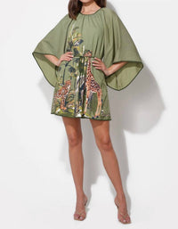 Adelyn Rae - Irene Round Neck Printed Mini Dress