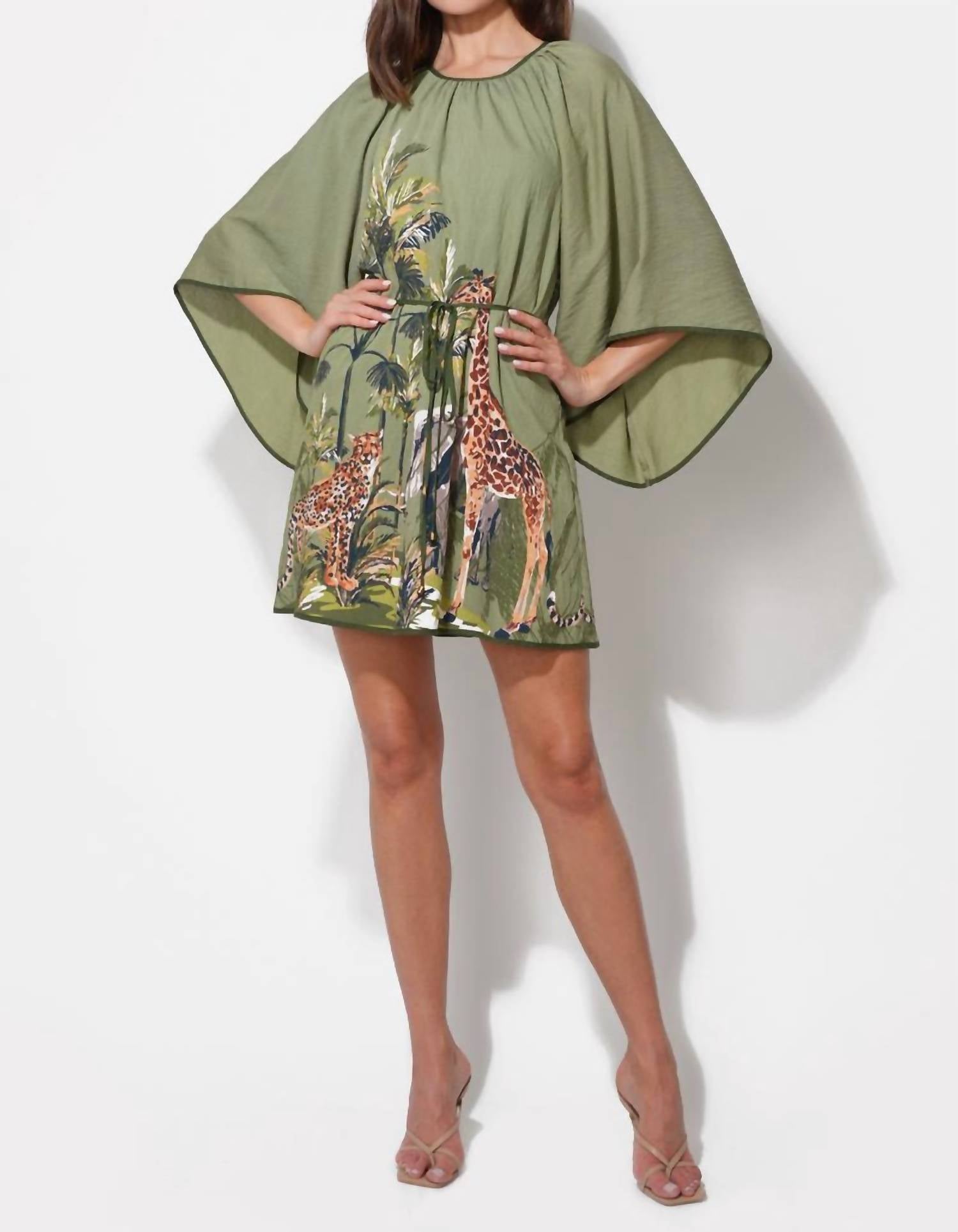 Adelyn Rae - Irene Round Neck Printed Mini Dress