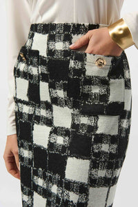 Joseph Ribkoff - Checkered Jacquard Mini Pencil Skirt