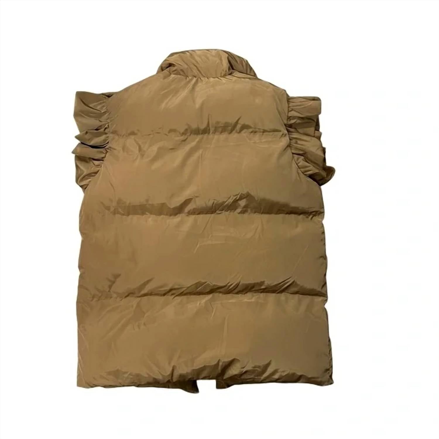 Bucketlist - Women's Ruffle Sleeve Crop Down Vest