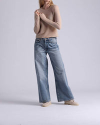 Minnie Rose - Southern Cashmere Raglan Crew With Rolled Trims Sweater