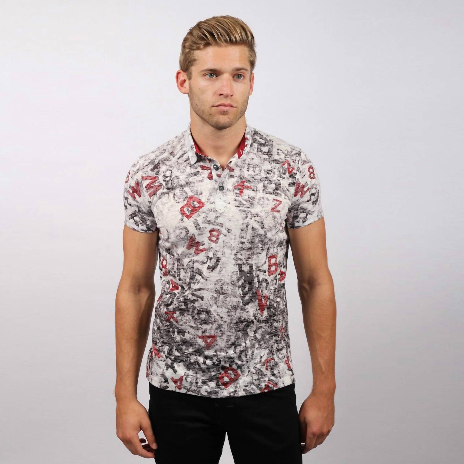 Eight X - Letters Print Polo Shirt