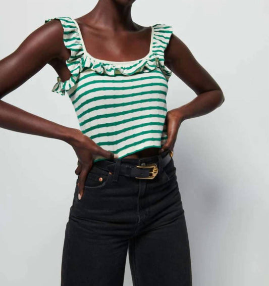 Nation Ltd - Rosa Stripe Ruffle Tank Top