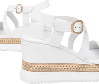 NeroGiardini Women's Loira Wedge Sandal in bianco - women's sandal - view 4