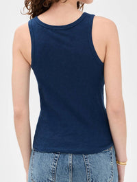 Z Supply Classic Slub Scoop Tank Top in indigo - women's tank top - detail view