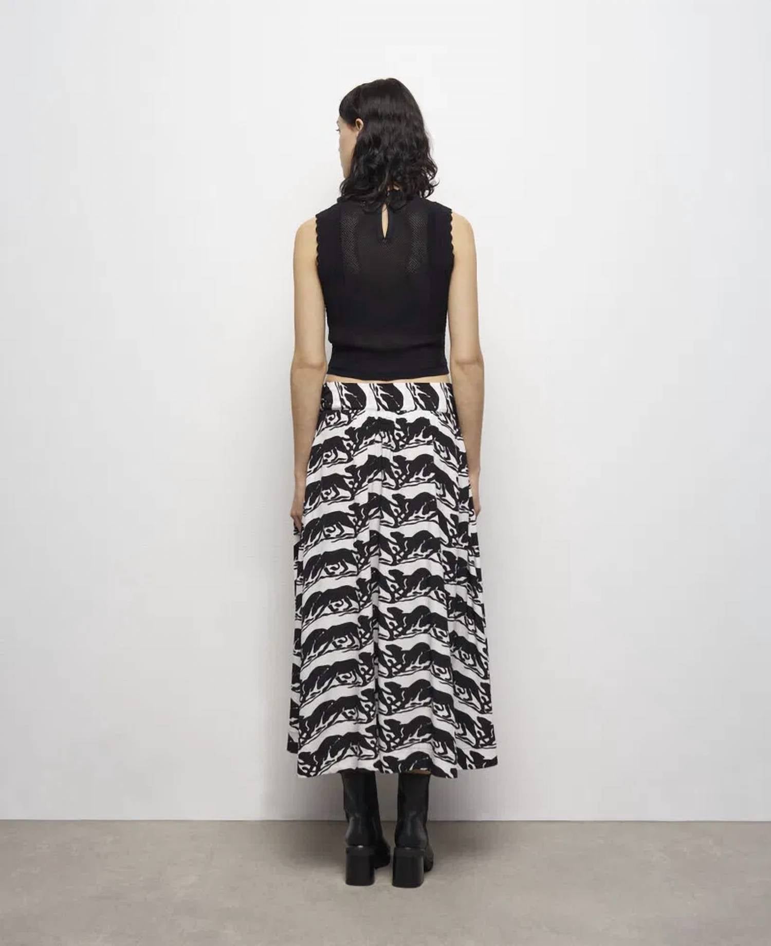 The Kooples - Wild Panther Print Midi Skirt