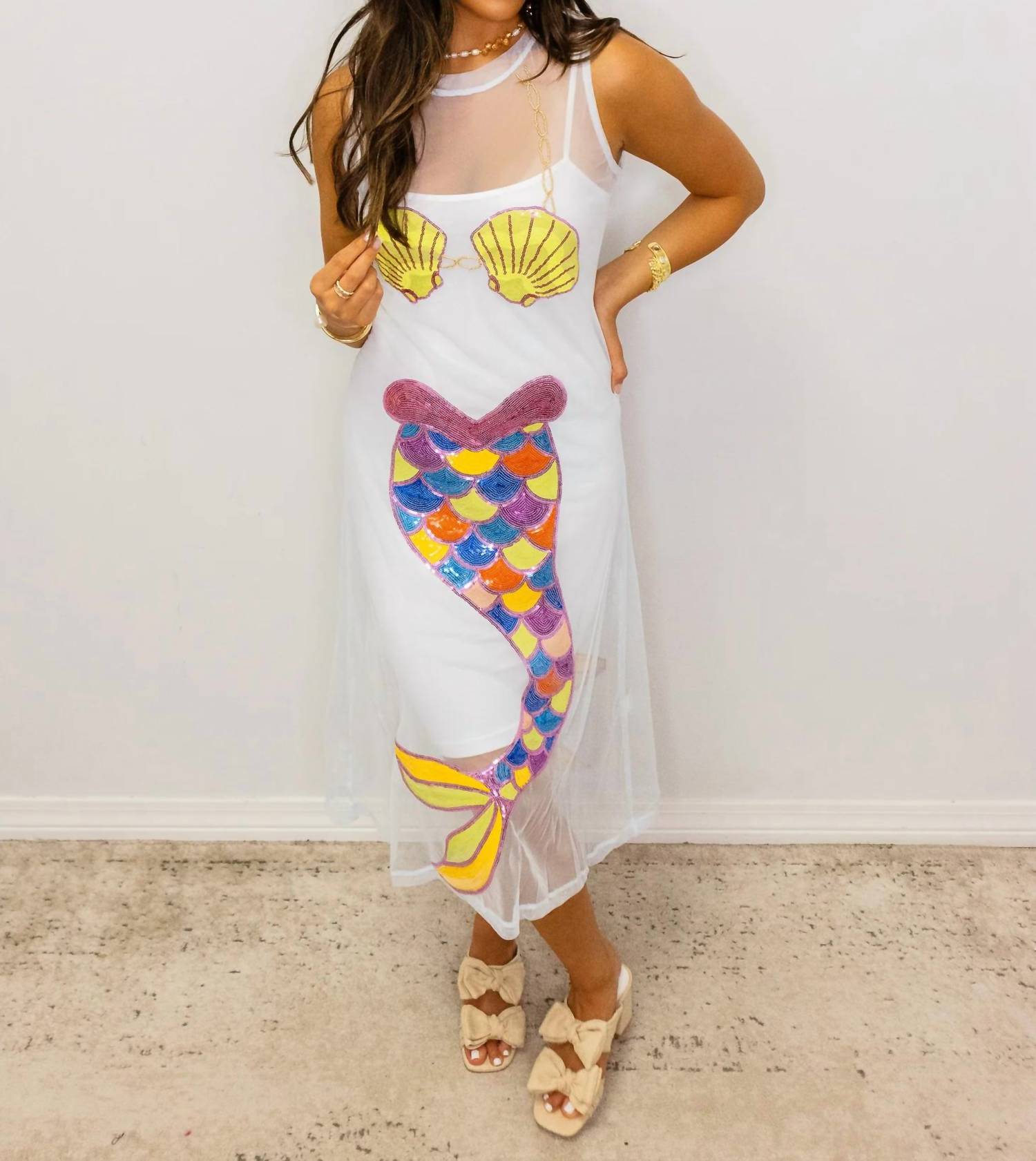 Queen Of Sparkles - Sheer Mermaid Midi Coverup